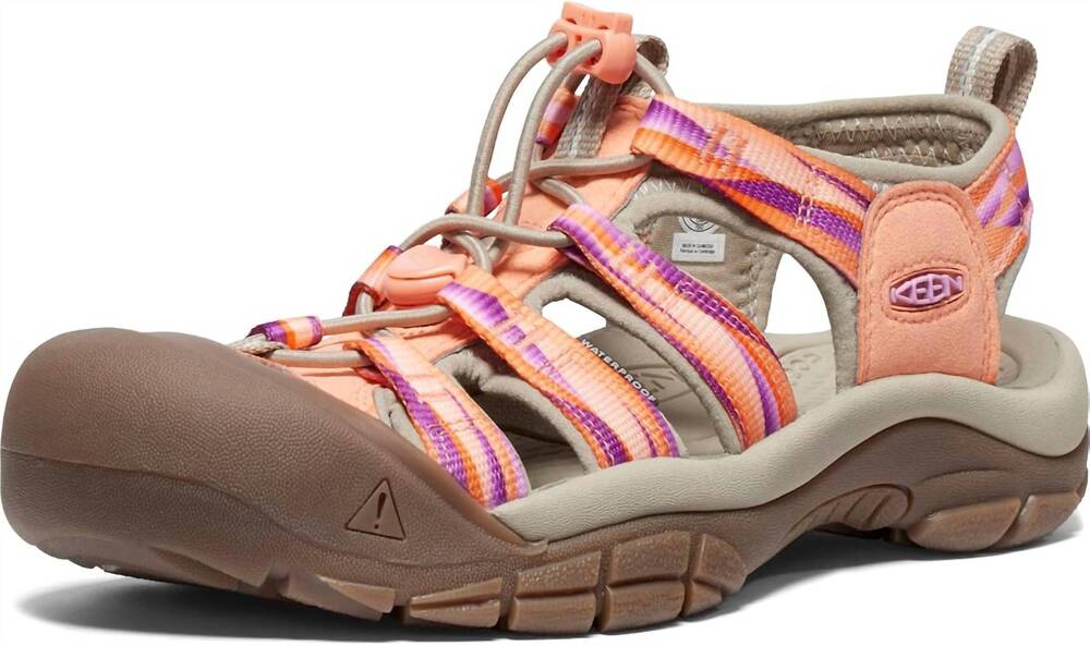 NEW KEEN women's newport h2 closed toe water sandals in papaya punch prism